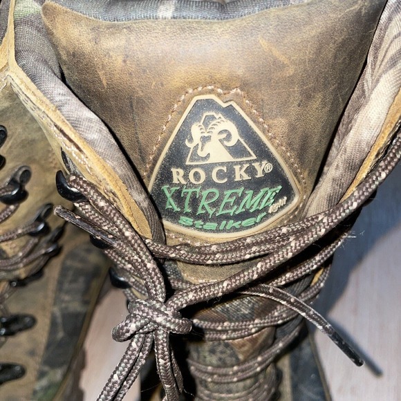 Vintage 05 Rocky Xtreme Stalker Light Camo Hunting Winter Hiking Boots Mens 12 - Picture 6 of 11
